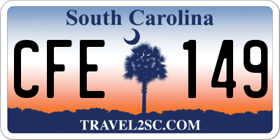 SC license plate CFE149