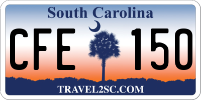 SC license plate CFE150