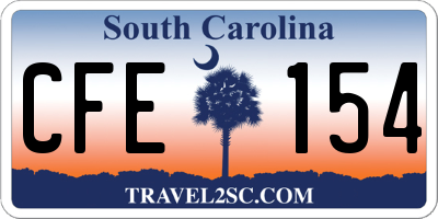 SC license plate CFE154