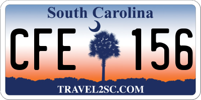 SC license plate CFE156