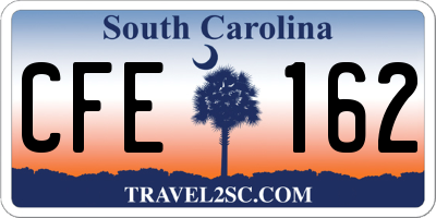 SC license plate CFE162