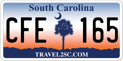 SC license plate CFE165
