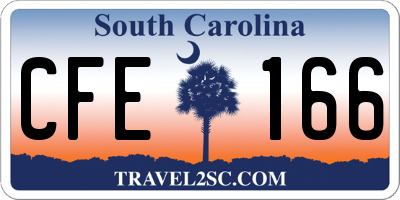 SC license plate CFE166