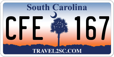 SC license plate CFE167