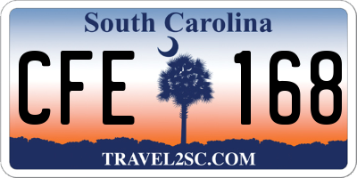 SC license plate CFE168
