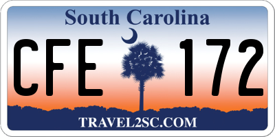 SC license plate CFE172