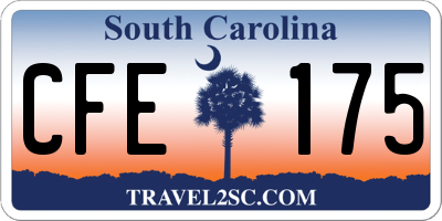 SC license plate CFE175
