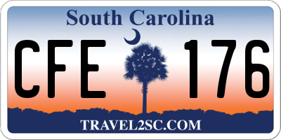 SC license plate CFE176