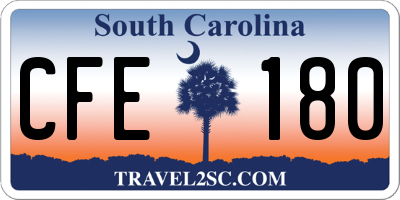 SC license plate CFE180