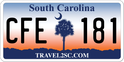 SC license plate CFE181