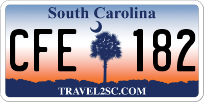 SC license plate CFE182