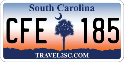 SC license plate CFE185