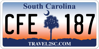SC license plate CFE187