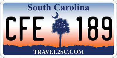SC license plate CFE189