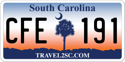 SC license plate CFE191