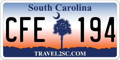 SC license plate CFE194