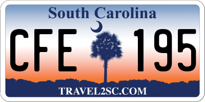 SC license plate CFE195