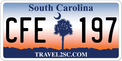 SC license plate CFE197