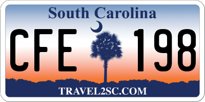 SC license plate CFE198