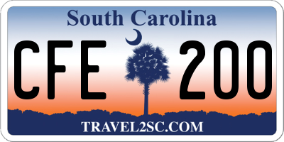 SC license plate CFE200