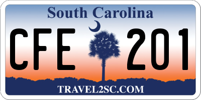 SC license plate CFE201