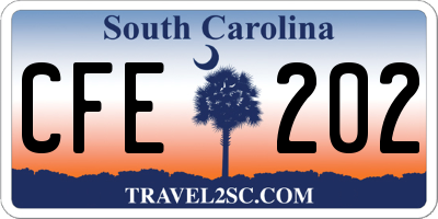 SC license plate CFE202