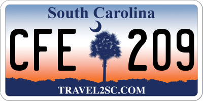SC license plate CFE209