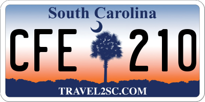 SC license plate CFE210