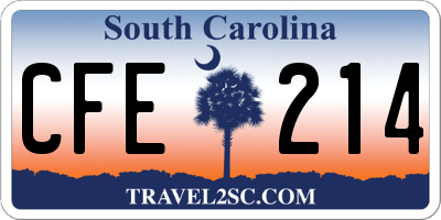 SC license plate CFE214