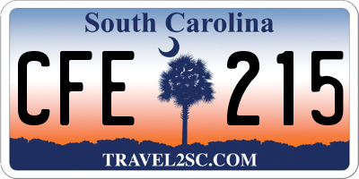 SC license plate CFE215