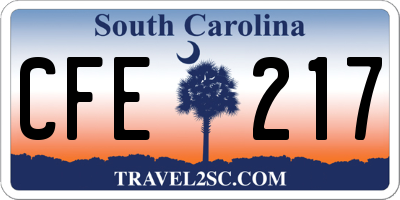 SC license plate CFE217