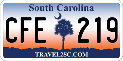 SC license plate CFE219