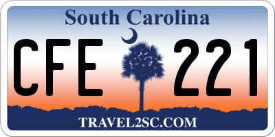 SC license plate CFE221