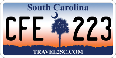 SC license plate CFE223