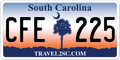 SC license plate CFE225