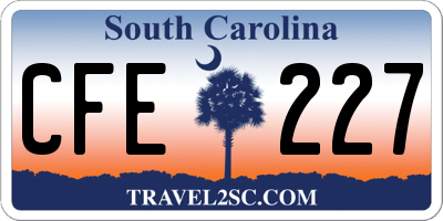 SC license plate CFE227