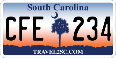 SC license plate CFE234