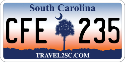 SC license plate CFE235