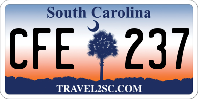 SC license plate CFE237