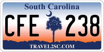 SC license plate CFE238