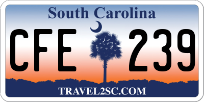SC license plate CFE239