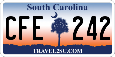 SC license plate CFE242