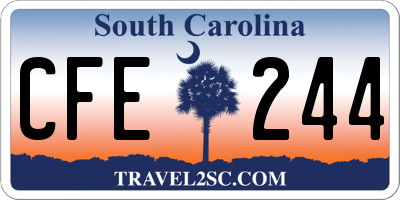 SC license plate CFE244