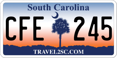 SC license plate CFE245