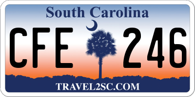 SC license plate CFE246