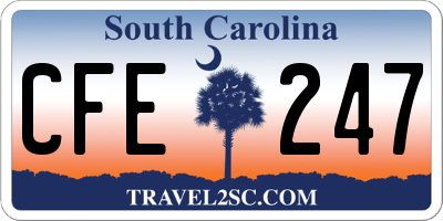 SC license plate CFE247