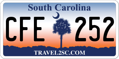 SC license plate CFE252