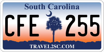 SC license plate CFE255