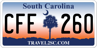 SC license plate CFE260