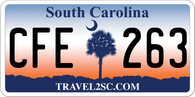 SC license plate CFE263